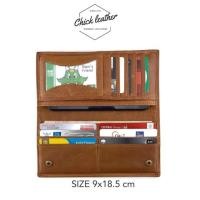 ราคา พร้อมส่ง สลักชื่อฟรี กระเป๋าสตางค์ใบยาว หนังวัวแท้ รุ่น coin pocket (18556988155)