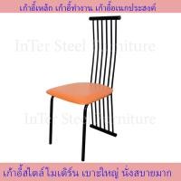 ราคา Inter Steel เก้าอี้นั่งทานข้าว เก้าอี้กินข้าว เก้าอี้ทำงาน เก้าอี้นั่งเล่นรุ่น SINDY เบาะหนังเทียม Diner chair Steel chair (15233465178)