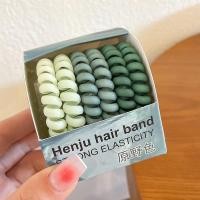 ราคา ชุดยางรัดผมสายโทรศัพท์รัดยางยืดหยุ่นสูงพร้อมเชือกกล่องผมแบบผมแบบเรียบใหม่ (19599313216)