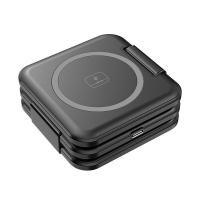 ราคา pici123 Folding magnetic three in one wireless charging stand wireless mobile phone earphones watch (20850889430)