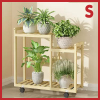 ราคา clearance ชั้นวางต้นไม้ วางของอเนกประสงค์ มีล้อเลื่อน ทำจากไม้สน สามารถวางได้หลายรูปแบบ Bemyhome (10552698550)