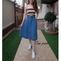 ราคา paipai shop กระโปรงยีนส์ ผ้าไม่ยืด ยาว 26 ไซส์ S M L XL (16442205412)