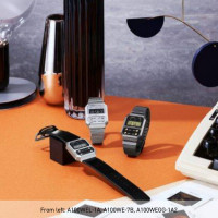 ราคา Casio Digital นาฬิกาข้อมือผู้หญิง สายหนังแท้ รุ่น A100WEL 1A ของแท้ประกันศูนย์casio 1 ปี (17946521393)