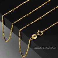 ราคา สร้อยคอเงินแท้ 92 5 Italy ชุบทอง 24K (19760169090)