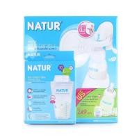 ราคา ปั๊มนม NATUR เนเจอร์ แบบคันโยก กรวยซิลิโคน ที่ปั๊มนม ปั้มนมเพื่อสต๊อคนมแม่ 4 ออนซ์ ใช้สำหรับปั๊มนมคุณแม่ มีสินค้าพร้อมส่ง (19525045208)