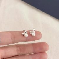 ราคา Suwann na Shop ต่างหู ต่างหูเงินแท้ จิว จิวเงินแท้ โบว์มุก (21238075674)