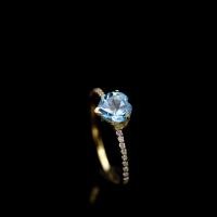 ราคา แหวนพลอยบลูโทปาสหัวใจ Blue Topaz ตัวเรือนเงินแท้92 5 ชุบทอง พลอยสีฟ้าเข้ม ไซด์นิ้ว 55 หรือ เบอร์ 5 5 US พลอยแท้จากประเทศบราซิล (21387855630)