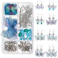 ราคา 1 Box DIY 8 Pairs Butterfly Wing Earring Making Kits Knot Lotus Charms Transparent Epoxy Resin Charms Pendants Glass Beads with Jump Rings for DIY Decorations Supplies Accessories (15933981256)