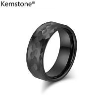 ราคา Kemstone แหวนทังสเตนผู้ชายแหวนสุภาพบุรุษชุบทองเงินสีดำแหวนเหล็กของขวัญ (20780738867)