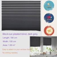ราคา มู่ลี่โพลีเอสเตอร์ 100 ทึบแสงแบบจีบ สีเทาเข้ม 100x190 ซม (152836460)