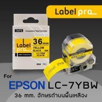 ราคา Epson เทปพิมพ์ อักษร ฉลาก เทียบเท่า Label Pro LK 7YBP LC 7YBW 36 มม พื้นสีเหลืองอักษรสีดำ Office Link LK 7YBP (487130069)