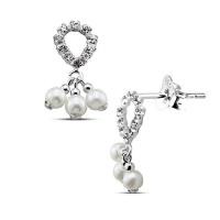 ราคา SilverThai 925 sterling Sparkling Crystal with Pearl Dangle Stud Earring Studs เครื่องประดับเงินแท้ต่างหูคริสตัล ต่างหูแฟชั่น ใส่แล้วไม่แพ้ เงินแท้925 พร้อมส่ง (9644045305)