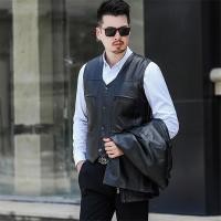 ราคา เสื้อกั๊กอบอุ่นสำหรับผู้ชาย เสื้อกั๊กหนังหนาสำหรับผู้ชายพร้อมกำมะหยี่ เสื้อกั๊กหนังตกปลากลางแจ้งแขนกุด เสื้อกั๊กขนาดบวก 3XL (21098715333)