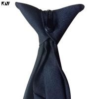 ราคา KLV 50x8cm Mens Uniform Solid Black Color Imitation Silk Clip On Pre Tied Neck Ties for Police Security Wedding Funeral (17017602555)