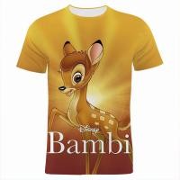 ราคา 2023ใหม่แฟชั่นฤดูร้อน Bambi เสื้อยืดผู้ชายผู้หญิงลำลองการ์ตูน Tops TEE 3D พิมพ์ streetwear (20129826113)