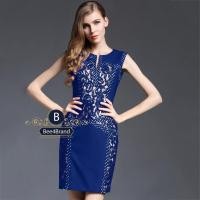 ราคา ชุดเดรสสั้นแขกุด Luxury Dress Lace Embroidery (102566099)