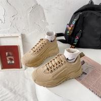 ราคา รองเท้ากีฬาพื้นหนาแฟชั่นสตรีรองเท้าสบายใหม่ฤดูใบไม้ผลิและฤดูใบไม้ร่วงใหม่กีฬานักเรียนรองเท้าวิ่งดูดซับแรงกระแทกกันลื่น (19383776595)