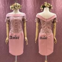 ราคา ชุดเดรส ผ้าลูกไม้เกรด Premium ชุดออกงาน ชุดไปงาน ชุดเพื่อนเจ้าสาว เดรสเปิดไหล่ ชุดเดรส งานลูกไม้ เดรสสั้น AMOR 351 (15818425142)