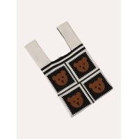 ราคา กระเป๋าสะพายรูปหมีถักลายทางเกาหลี (20510334125)