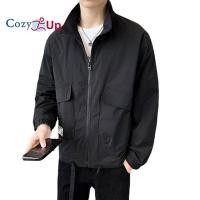 ราคา Cozy Up New Long Sleeve Bomber Jackets Men S Slim Fit Solid Color Stand Collar Pocket Decor (16022882262)