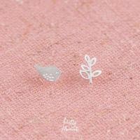 ราคา Pretty Moment ต่างหูเงิน นก ใบไม้ ต่างหูเงินแท้ ต่างหู มินิมอล 925 ของขวัญ (16437801487)