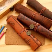 ราคา ซองหนังใส่เครื่องเขียน กระเป๋าใส่ดินสอหนังม้วน Retro VINTAGE ซองใส่ปากกาดินสอกระเป๋าเครื่องสำอางค์ที่ห้อยแปรงกระเป๋าเครื่องสำอาง Elegant (15056966687)