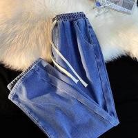 ราคา jeans กางเกงยีนส์ผ้าฟอก ทรงกระบอกใหญ่ 4สีพร้อมส่ง กางเกงทรงหลวม กางเกง hara (19159027523)