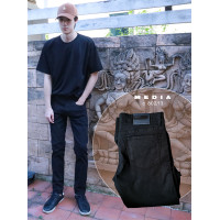 ราคา MEDIA กางเกงขายาว ผ้าสี ผ้ายืด ผู้ชาย ทรงกระบอกเล็ก สีกากี กรมท่า ดำ เขียวเข้ม SN C802 (18805709601)