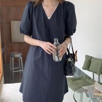 ราคา ชุดเดรสกระโปรงสั้น เดรสมินิสีน่ารักสดใส เดรสเรียบๆสไตล์เกาหลี ชุดเดรสกระโปรงใส่เที่ยวสวยๆพร้อมส่ง (15837291205)