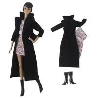 ราคา คุณภาพสูงชุดเสื้อผ้าตุ๊กตาบาร์บี้แฟชั่นชุดเสื้อโค้ทผ้าสักหลาดยาวรองเท้าบูทกระโปรง1 6ตุ๊กตาอุปกรณ์เสริมของเล่นเด็ก (21283137314)