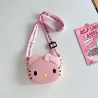 ราคา กระเป๋า Hello Kitty ซิลิโคนกระเป๋าสะพายไหล่การ์ตูนน่ารักขนาดเล็กกันน้ำกระเป๋าใส่เหรียญ Crossbody Hello Kitty น่ารักสำหรับกระเป๋าเป้สะพายของเด็ก (21358586727)