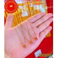 ราคา สร้อยคอเงินชุบทอง จี้ทองเเท้ 99 99 สร้อยคอพร้อมจี้ทองเเท้ สามารถเลือกความยาวได้ (12893443518)