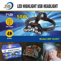 ราคา JMF ไฟฉายคาดหัว ไฟฉาย 50Wไฟฉายคาดหัวแรงสูง 30W 5LED 50W 7LED ชาร์จไฟได้ (12347562317)