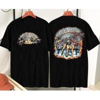 ราคา เสื้อยืดสีส้ม COUNTY CHOPPERS เสื้อยืดสองด้านผู้ชาย สีดำ (20240186830)