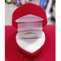 ราคา แหวนเงินแท้พลอยสีเขียวมรกตแหวนพิรอดเงินแท้ 92 5 ชุบทองคำขาว (19427069152)