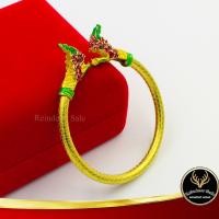 ราคา กำไลข้อมือ พญานาค เรียกทรัพย์ เสริมบารมี เสริมโชคลาภ เงินทอง ร่ำรวย สวยสะดุดตา ตัวเรือนทองเหลืองลงยา ชุบทองไมครอนหนา น้ำหนัก 2บาท (10411082291)