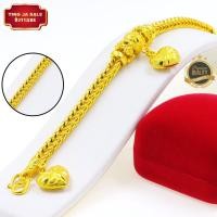 ราคา สร้อยข้อมือหุ้มทอง ไม่ลอกไม่ดำ ลายสี่เสาคั่นโอ่ง ห้อยหัวใจ หนัก2บาท ยาว7 5นิ้ว สร้อยข้อมือ เครื่องประดับ ทองเหมือนแท้ (17447861985)