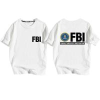 ราคา ผ้าฝ้ายแห่งชาติ FBI US FBI ตัวแทนฟิล์มรอบคอเสื้อยืดแขนสั้นผู้ชายและผู้หญิงเสื้อผ้า (20238842689)