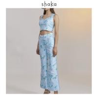 ราคา SS23 Aqua Jacquard Cropped Bell Bottom Pants กางเกงขายาว ทรงระฆังหรือขาม้า สาบเอวติดกระดุม ติดซิปกลางหน้า PN 8230402 (18422982331)