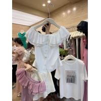 ราคา เสื้อผ้าฤดูร้อนแบบใหม่เสื้อเชิ้ตคอปาดเปิดไหล่สไตล์ตะวันตกเสื้อเชิ้ตแขนสั้นสีดำเข้ารูปใส่แล้วดูผอมเสื้อท่อนบนผู้หญิง (20026784824)