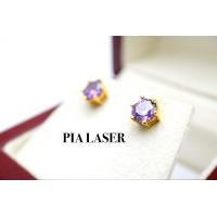 ราคา ต่างหูทองพลอยสีอเมทรีสน้ำหนัก 50 ตัง ฝังหนามเตย 6 เตย เนื้อใส่สีเข้มสวย พร้อมใบรับรองสินค้า เคลือบทองคำแท้100 (8259212930)