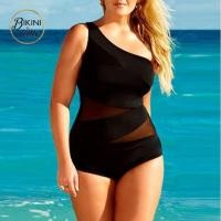 ราคา thaimultishop BikiniTime XL 3XL SB13 ชุดว่ายน้ำแฟชั่นสาวอวบ วันพีซสีดำซีทรูสุดเซ็กซี่ กระชับหุ่นสวย บิกินี่สาวอ้วน สาวบิ๊กไซส์ บริการเก็บเงินปลายทาง (15044759088)