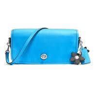 ราคา กระเป๋าสะพาย Coach แท้ หนังแท้ทั้งใบ หนังสวย สายยาวหนังแท้ ปรับได้หลายแบบ ขนาดกระทัดรัด COACH 38495 TURNLOCK CROSSBODY IN GLOVETANNED LEATHER Azure (21376388214)