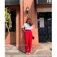 ราคา กางเกงลินินทรงบอยเอวสูง (16317245744)