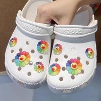 ราคา 8ชิ้น เซ็ตรุ้ง Jibbitz สำหรับ Crocs สีแดง สีส้ม สีเหลือง สีเขียว สีฟ้า สีม่วง รองเท้ามีปุ่มน่ารัก Crocs เสน่ห์อุปกรณ์ตกแต่งรองเท้า Deco เสน่ห์ Diy (20176272335)