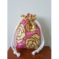 ราคา ถุงผ้าหูรูดลายดอกสีชมพู ถุงผ้าหูรูดสำหรับใส่มือถือ ถุงผ้าน่ารัก กระเป๋าผ้าหูรูด (13885676616)