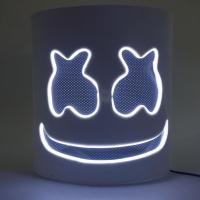 ราคา Halloween LED Light Up Marshmallow DJ Mask Headgear Marshmello Helmet EVA Bar Carnival Props OCT (20604256311)