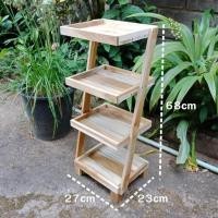 ราคา ขั้นวางของไม้สัก Z 4ชั้น ชั้นวางของไม้สัก (4723684332)