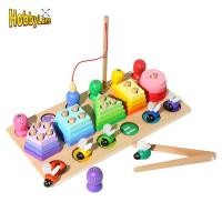 ราคา HobbyLane Fast Delivery 3 in 1 Number Shape Sorting Magnetic Puzzles Toys For Toddlers Fishing Game Fruit Cutting Blocks Educational Toys For Gifts (20775529617)