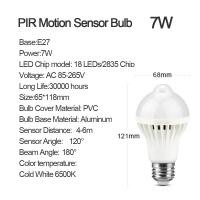 ราคา คลังสินค้าพร้อม โคมไฟเซ็นเซอร์ตรวจจับการเคลื่อนไหว PIR E27 85 265โวลต์3W 5W 7W 9W 12W หลอดไฟ LED พร้อมเซ็นเซอร์ตรวจจับการเคลื่อนไหว PIR ไฟกันขโมยเซนเซอร์ตรวจจับเสียง (19895913062)